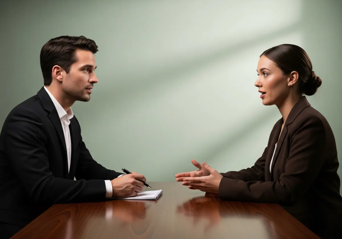 Asesor financiero hablando con cliente